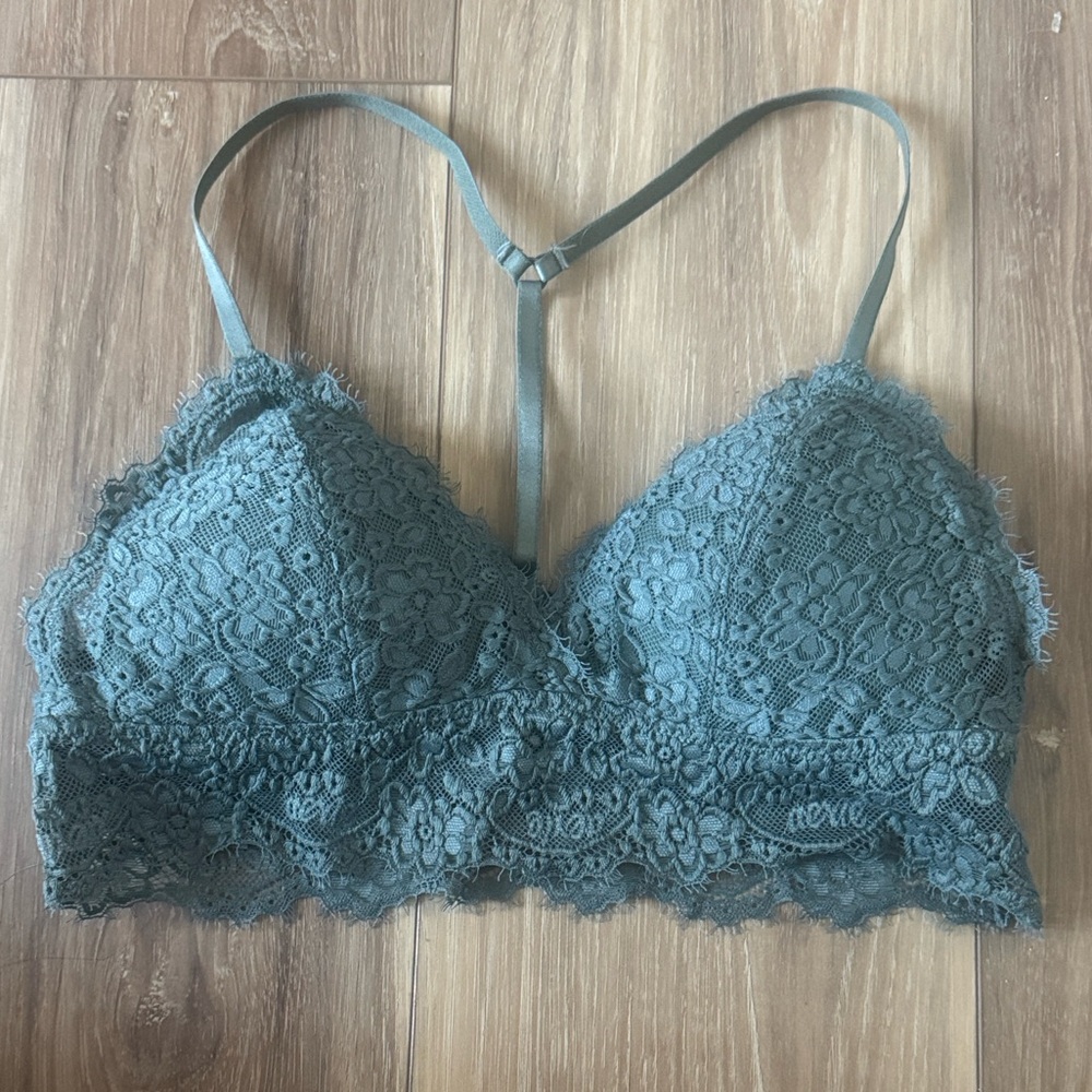 Aerie Lace Bralette in green Gray